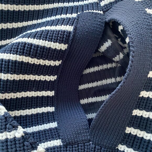 NWT  Sacai Striped Cape With Hood in Navy, size "1" (fits S/M) - Picture 7 of 9